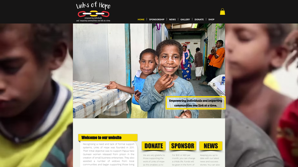 Screenshot of the Links Of Hope Png (UK) website