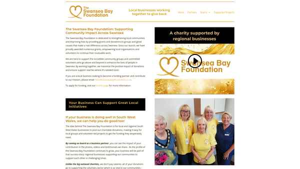 Screenshot of the The Swansea Bay Foundation website