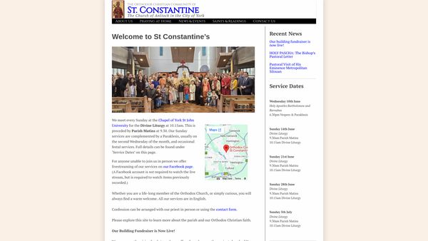 Screenshot of the The Orthodox Christian Community Of St. Constantine The Great, York website