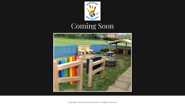 Screenshot of the Barrowby Pre-School website