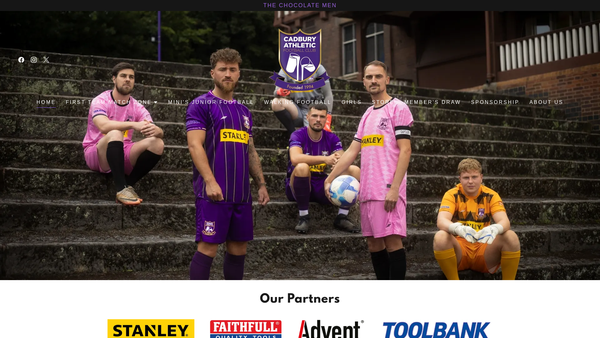 Screenshot of the Cadbury Athletic Football Club website