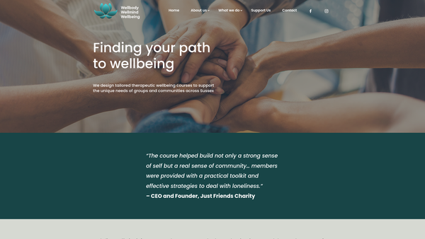 Screenshot of the Wellbody Wellmind Wellbeing website