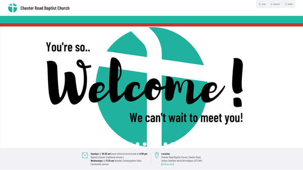 Screenshot of the Chester Road Baptist Church website