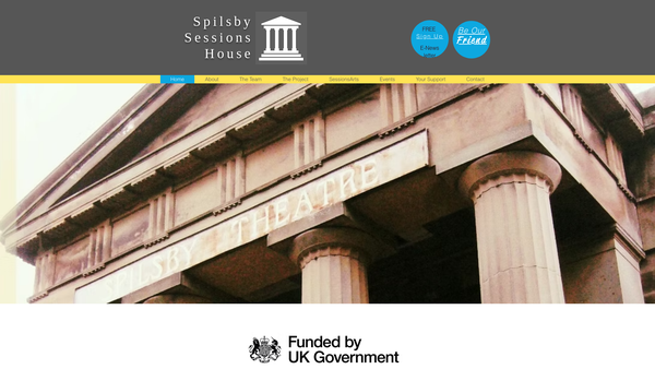 Screenshot of the Spilsby Sessions House website
