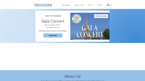 Screenshot of the Granta Chorale website