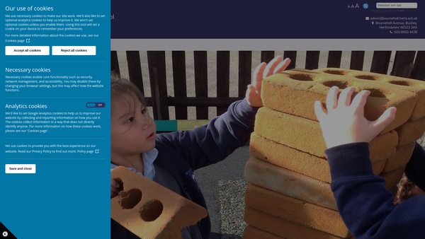 Screenshot of the Friends Of Bournehall School website