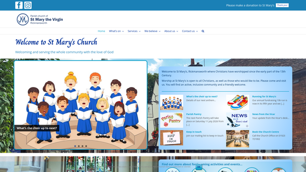Screenshot of the The Parochial Church Council Of The Ecclesiastical Parish Of Rickmansworth website