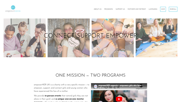 Screenshot of the Empowerher UK, website
