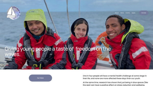 Screenshot of the Blue Spirit website