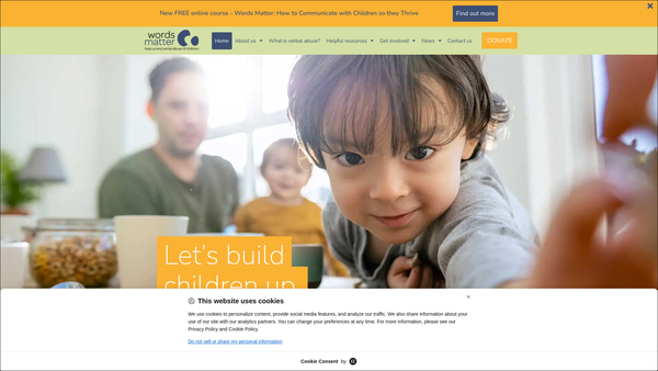 Screenshot of the Words Matter website