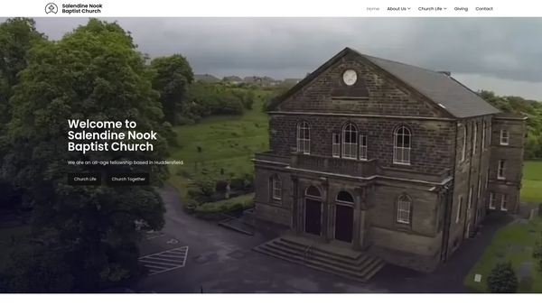 Screenshot of the Salendine Nook Baptist Church website