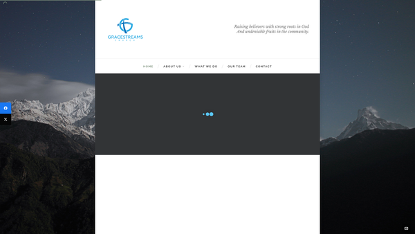 Screenshot of the Gracestreams Church website