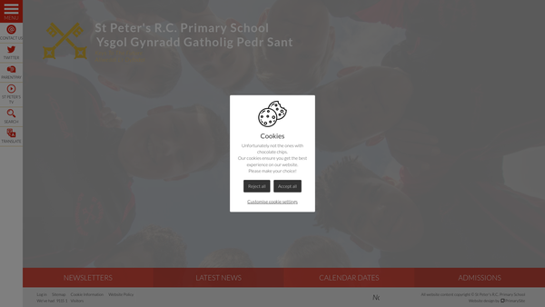 Screenshot of the St Peter's Rc Primary Cardiff PTA website