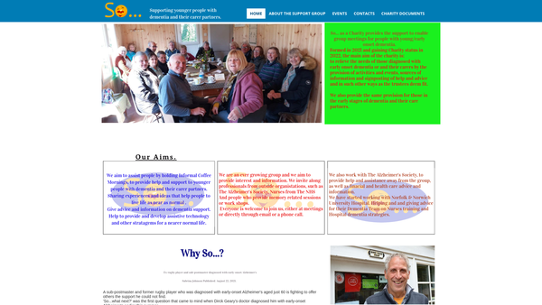 Screenshot of the So... website