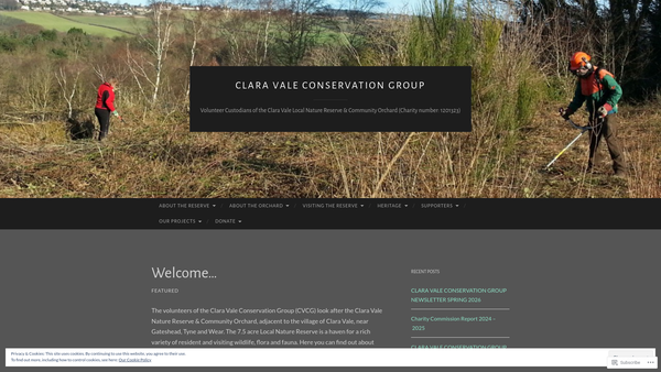 Screenshot of the Clara Vale Conservation Group website