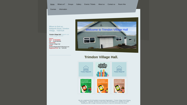 Screenshot of the Trimdon Village Hall And Playing Field website