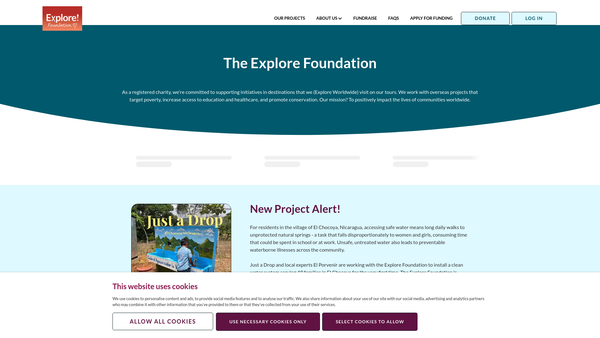 Screenshot of the Explore Foundation website