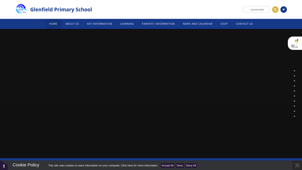 Screenshot of the Glenfield Primary Parent Association website