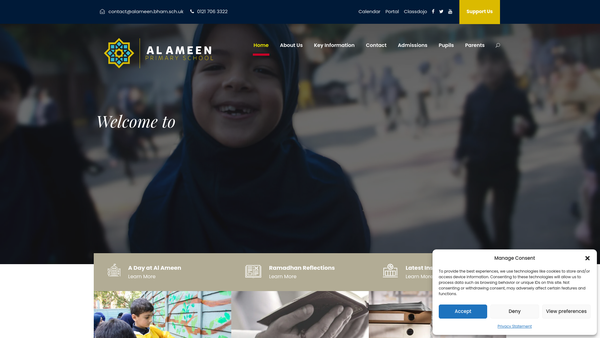 Screenshot of the Al Ameen Foundation website