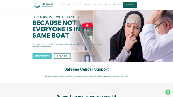 Screenshot of the Safeena website