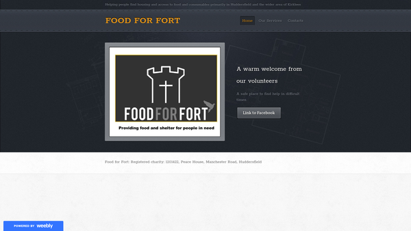 Screenshot of the Food For Fort website