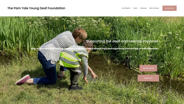 Screenshot of the The Pam Yale Young Deaf Foundation website