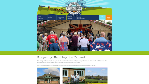 Screenshot of the Sixpenny Handley Village Hall CIO website