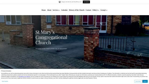 Screenshot of the St Mary's Congregational Church website