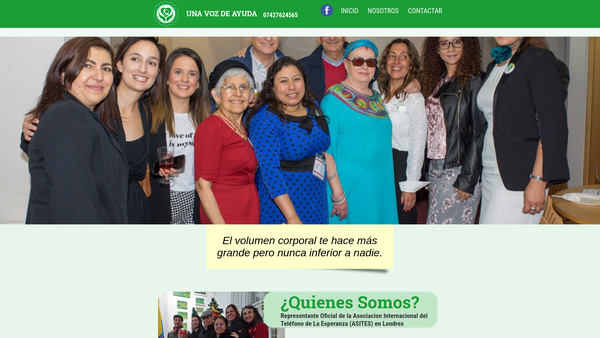 Screenshot of the Una Voz De Ayuda (A Voice Of Support) website