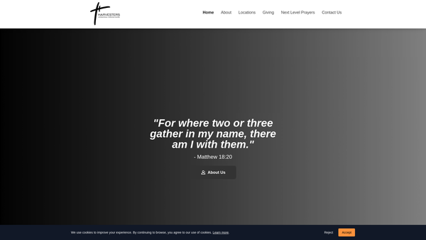 Screenshot of the Harvesters International Christian Centre website