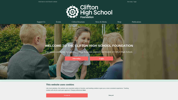 Screenshot of the The Clifton High School Foundation website