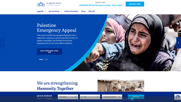 Screenshot of the Al Qulub Trust website