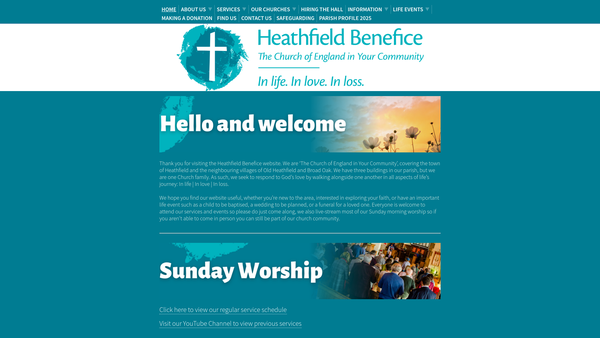 Screenshot of the The Parochial Church Council Of The Parish Of Heathfield website