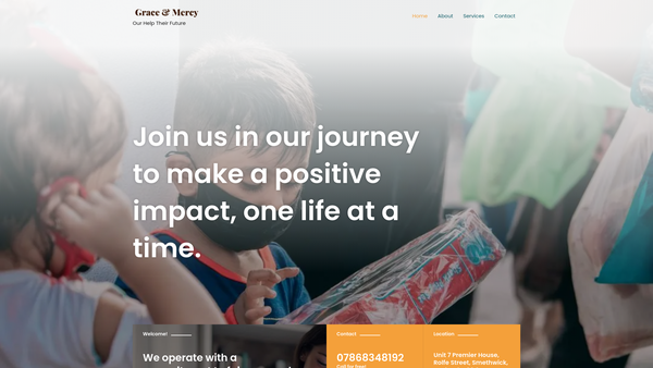 Screenshot of the Grace & Mercy UK website