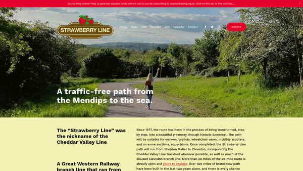 Screenshot of the The Strawberry Line Society website