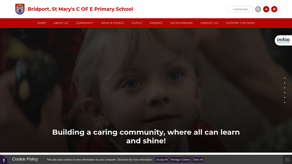 Screenshot of the St Marys VC School Association website