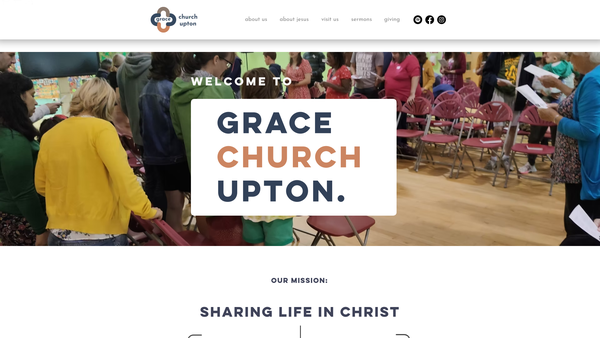 Screenshot of the Grace Church Upton website