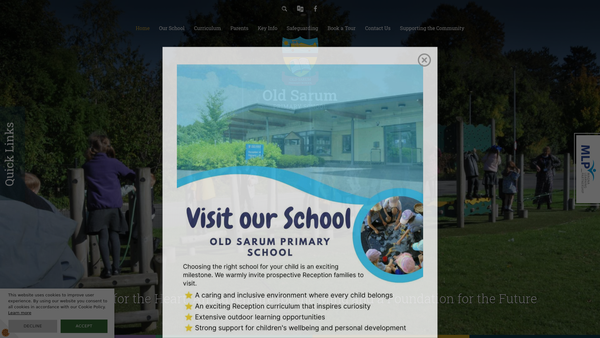 Screenshot of the Old Sarum Primary School Parent And Teacher Association website