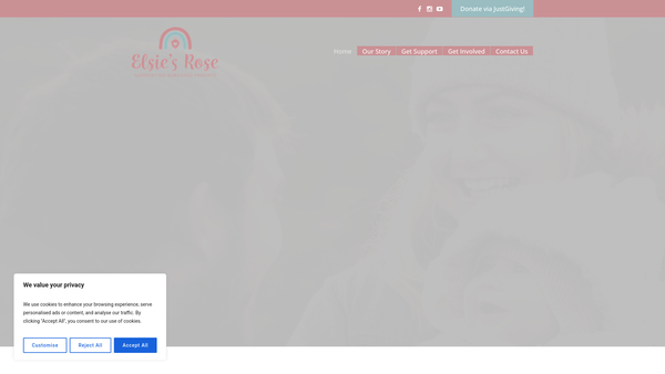Screenshot of the Elsie's Rose website