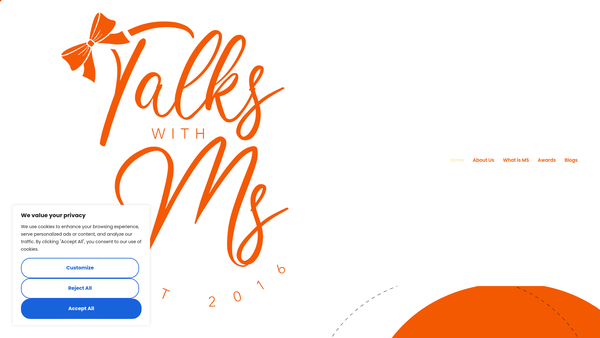Screenshot of the Talks With M.S. website