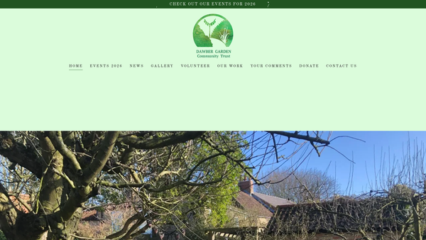Screenshot of the The Dawber Garden Community Trust website