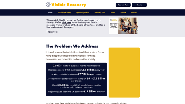 Screenshot of the Visible Recovery Limited website