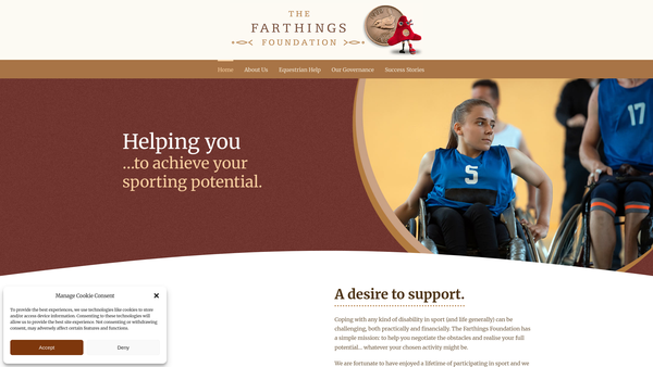 Screenshot of the The Farthings Foundation website