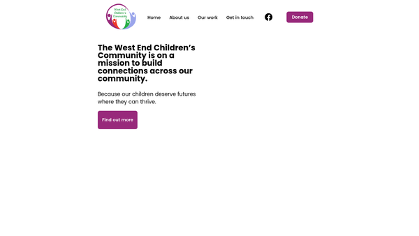 Screenshot of the Newcastle West End Children's Community website