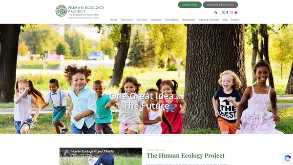 Screenshot of the Human Ecology Project website