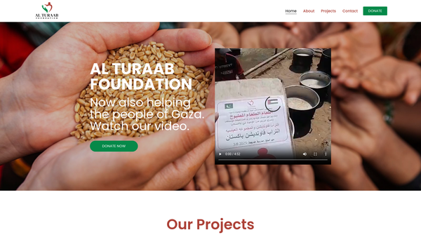 Screenshot of the Al-Turaab Foundation website