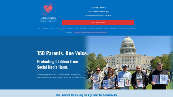 Screenshot of the Christoforos Charity Foundation website
