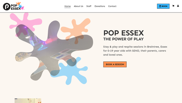 Screenshot of the Pop Essex website