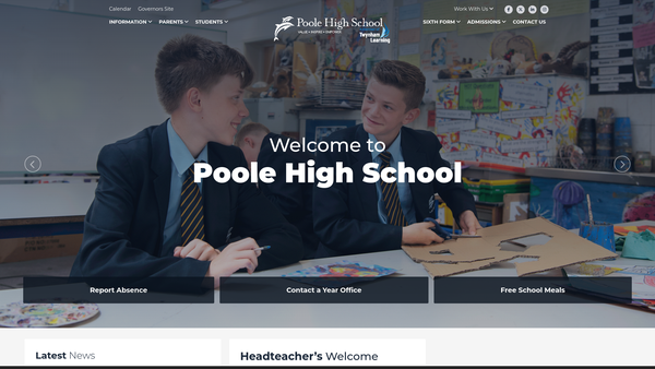 Screenshot of the Friends Of Poole High School website