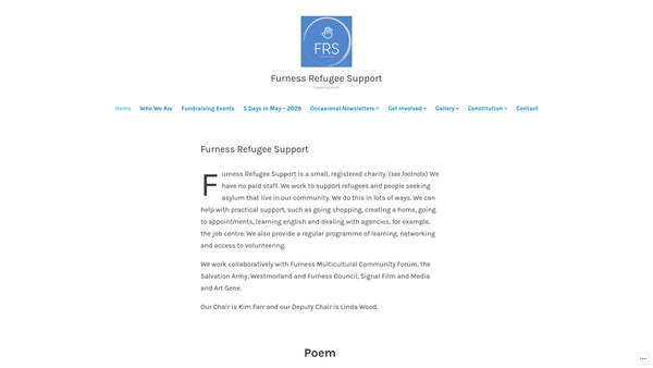 Screenshot of the Furness Refugee Support website